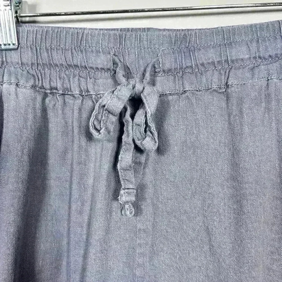 32 DEGREES Linen Blend Relaxed Lightweight Pant Gray Pull On Elastic Women S - Picture 6 of 9